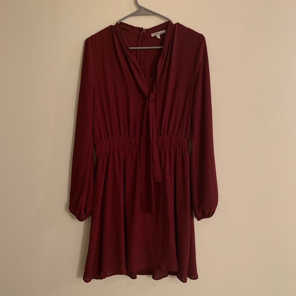 Maroon Long Sleeve Dress, Medium